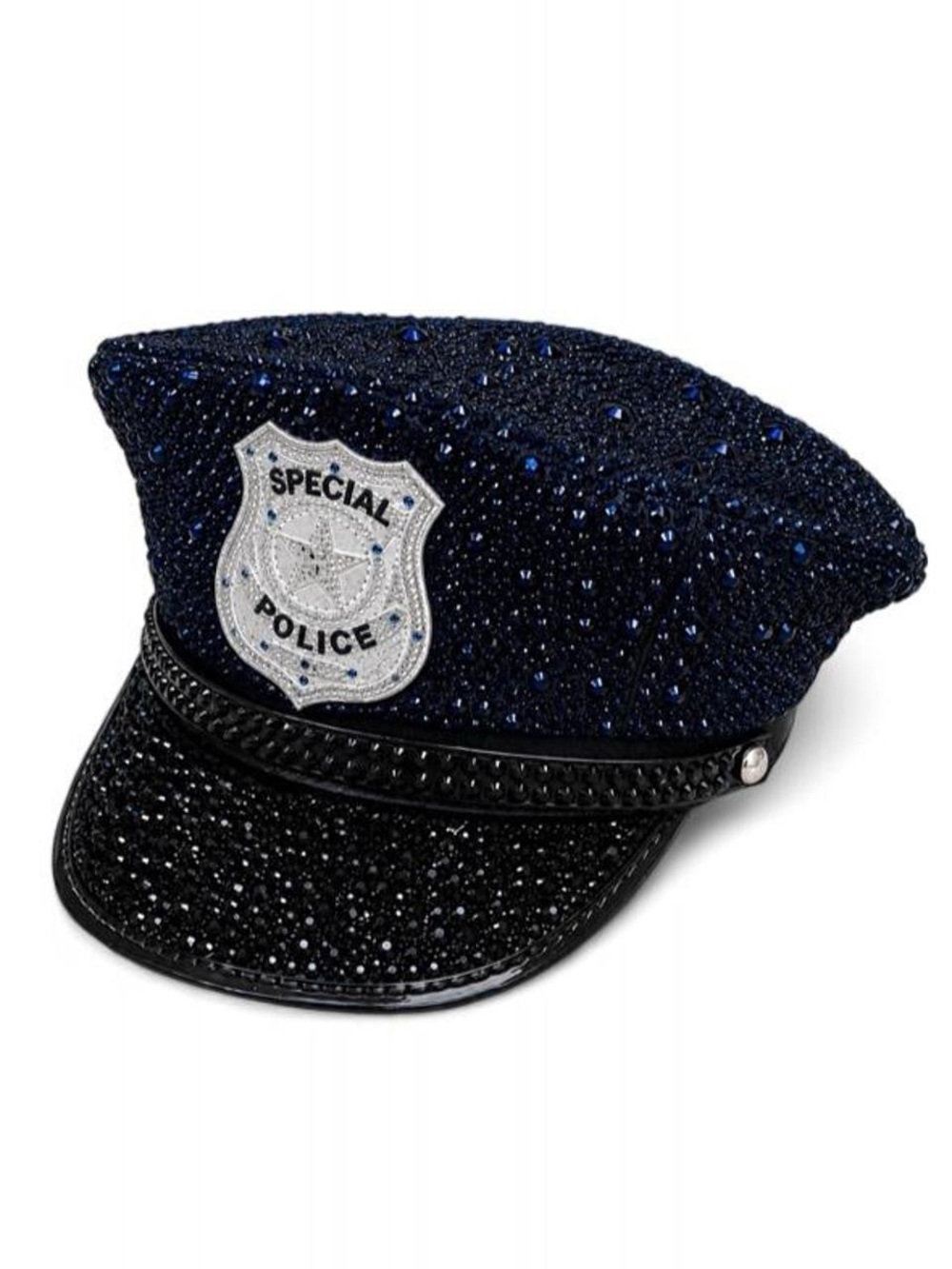 Custom Rhinestone Cop Hat Sparkly Halloween Costume Dress Up New